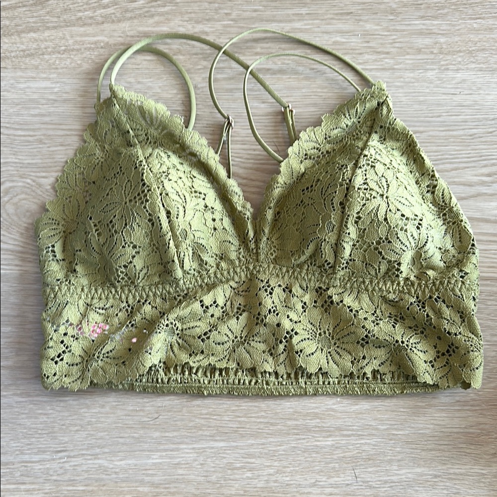 PINK Victoria's Secret Lace Bralette in Olive